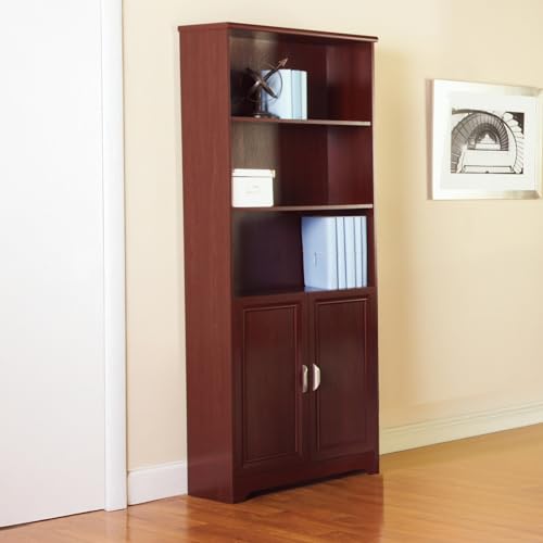 Realspace® Magellan 72' H 5-Shelf Bookcase with Doors, Classic Cherry