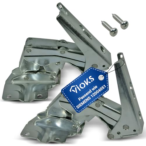 VIOKS Juego de bisagras de puerta de repuesto para Bosch Siеmens Neff Constructa 12004051 bisagra de reparación de bisagra de remolque para frigorífico, 2 piezas superior inferior para frigorífico,