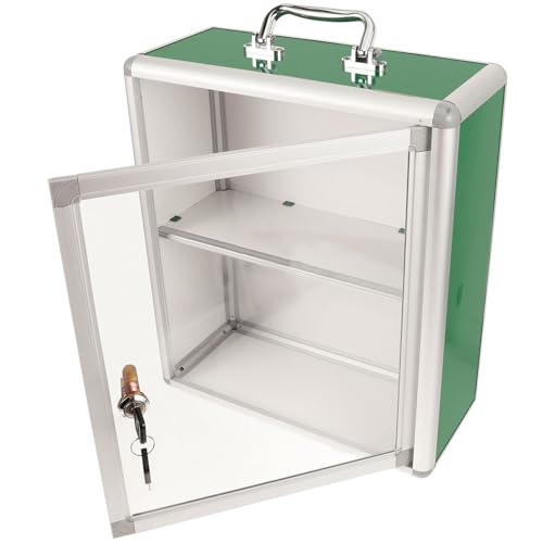 BESPORTBLE Gabinete de Medicina Montado Pared con Diseño Resistente y Compartimentos Múltiples Caja Colgante Transparente para Primeros Auxilios Hogar Oficina y Exteriores Fácil Instalación