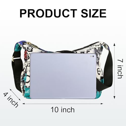 Simcat Crossbody Bag for Women, Printed Pattern Shoulder Bags, Large Capacity Multiple Pockets Ladies Crossbody Purses2