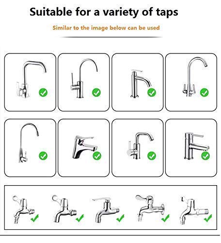 Image of CHONGZFU Flexible Tap Extender for Kitchen Sink - 360 Rotating Faucet Attachment, Splash-Proof, Water-Saving, Easy Installation, Universal Fit Nozzle for Washings 1 Pcs