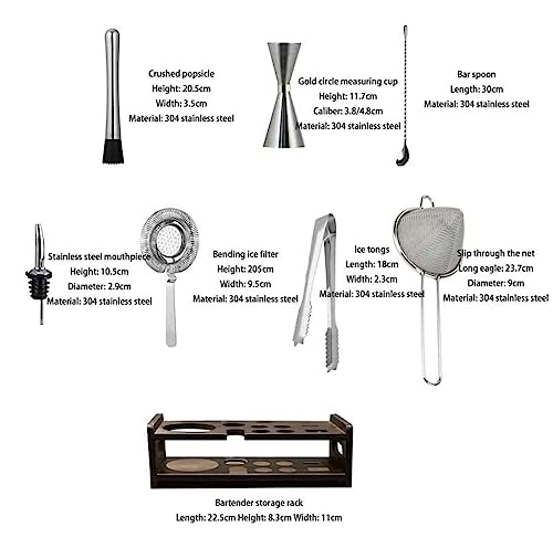 Set coctelera bartender acero inoxidable 20 piezas miniatura 2