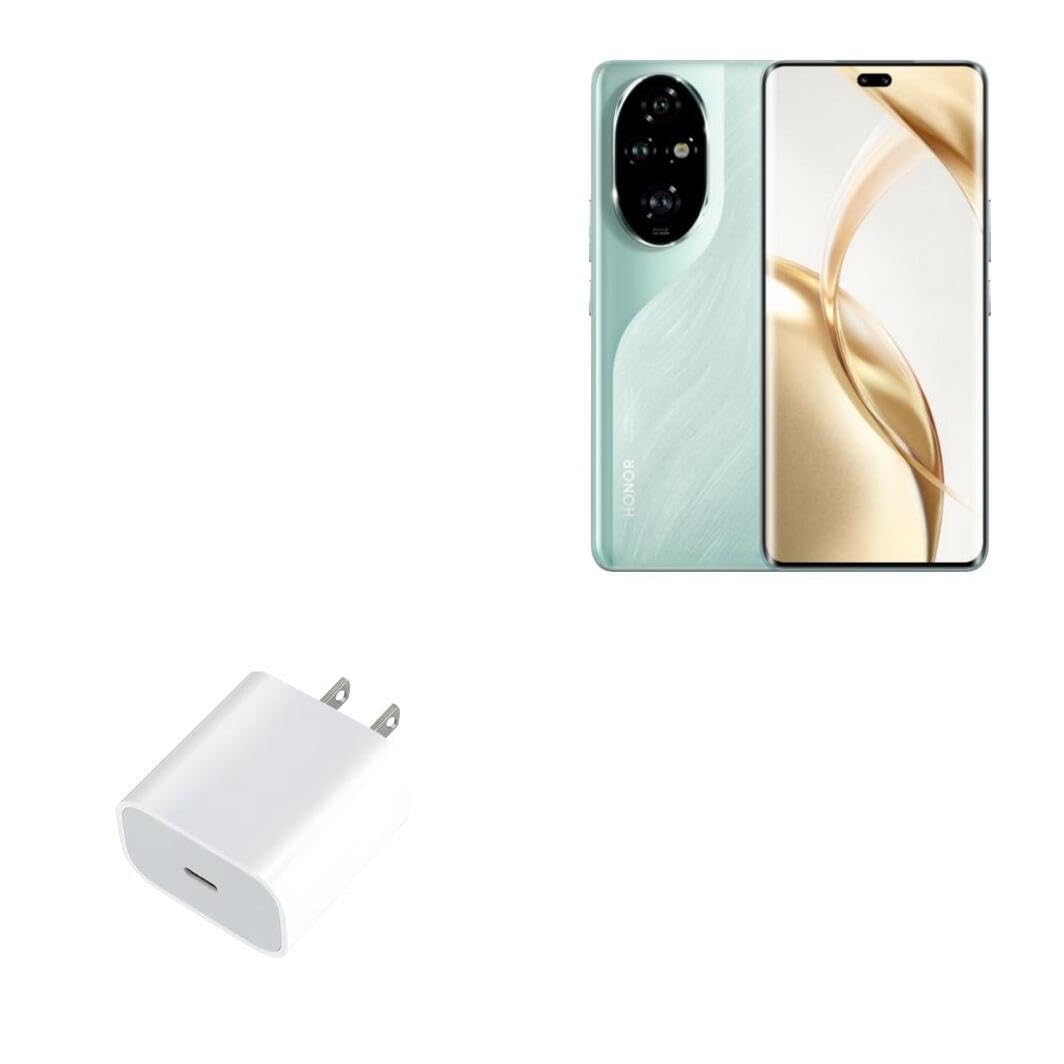 BoxWave Charger Compatible with Honor 200 Pro - PD GAN miniCube (30W), 30W Tiny PD GAN Type-C Wall Charger - Winter White
