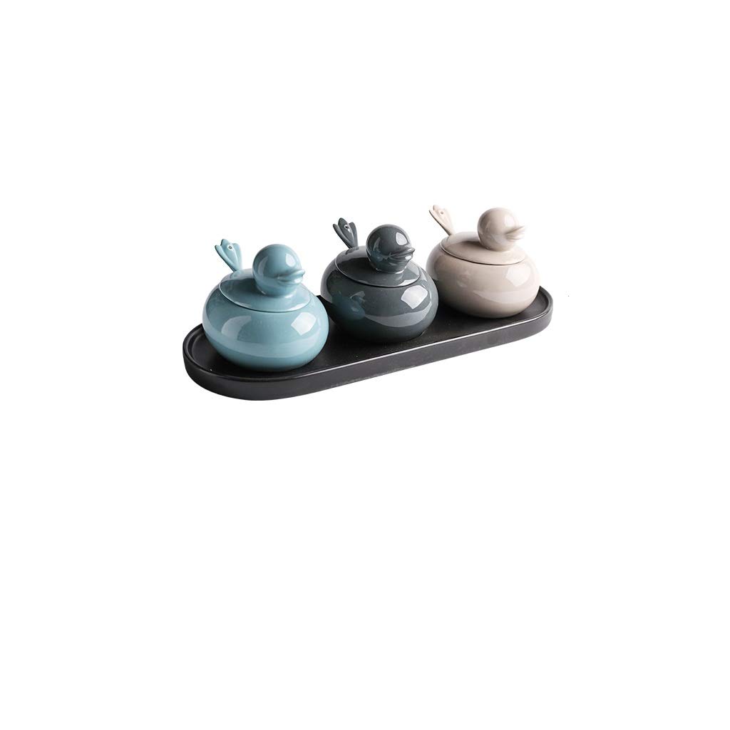 HEG -Kreskówka przyprawa do przypraw Mięso Kreskówka Kuchnia domowa Ceramiczna przyprawa Połączona sól Może Przyprawa Zestaw Pudełek (rozmiar D)