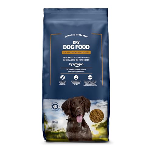 by Amazon - Alimento secco completo per cani adulti ricco di pollo con piselli, 1 confezione da 20 kg