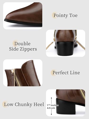 Perphy Pointy Toe Classic Low Heeled Short Ankle Booties2