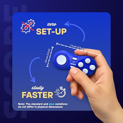 Image of Scope Remote- Remote for Anki. Customizable with Anki Add-on, Compatible with Windows, Mac, iOS, iPad, and Android. Quizlet Compatible, Anki Controller. Sapphire Blue, Plus (16-18 Hours Battery)