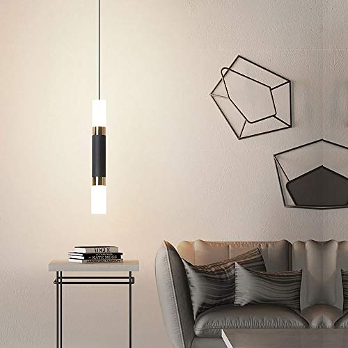 Lámpara colgante tubo cilindro negro de techo moderna para iluminación de tienda y bar 6