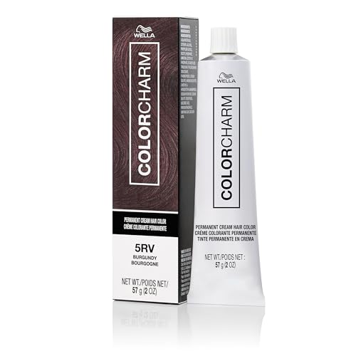 COLORCHARM Permanent Cream Hair Color, 5RV Burgundy, 2 oz.