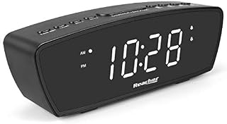 REACHER Simple Dual Alarm Clock with Adjustable Volume for Bedrooms - Small Size