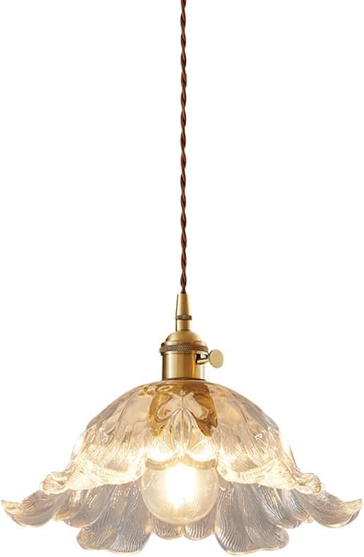 Luminaire suspendu en verre vintage avec fil réglable douille E27 pour style ferme HJLJKG