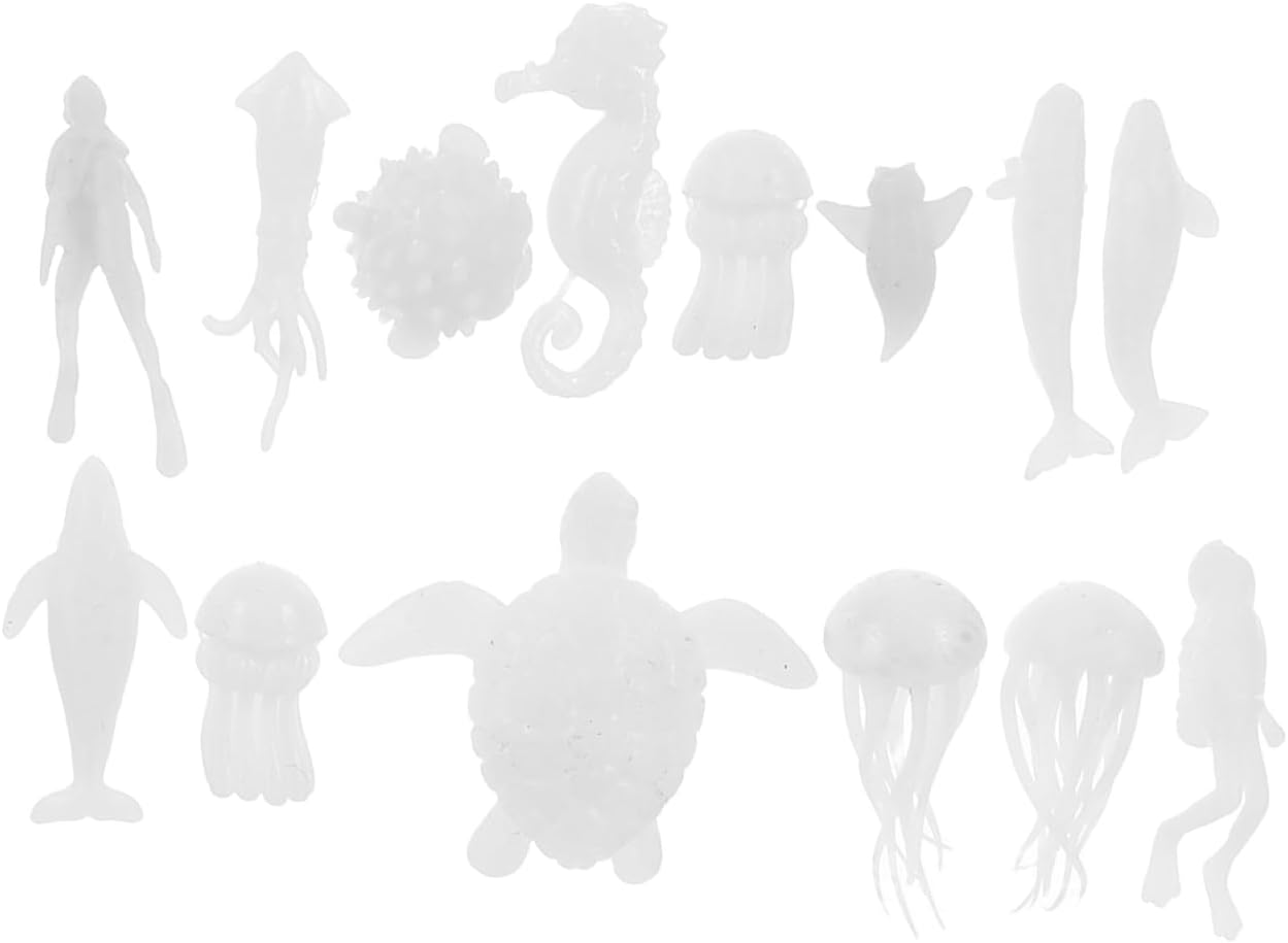 ARTIBETTER 3D Mini Ocean Resin Fillers, 14Pcs Epoxy Sea Animal Models