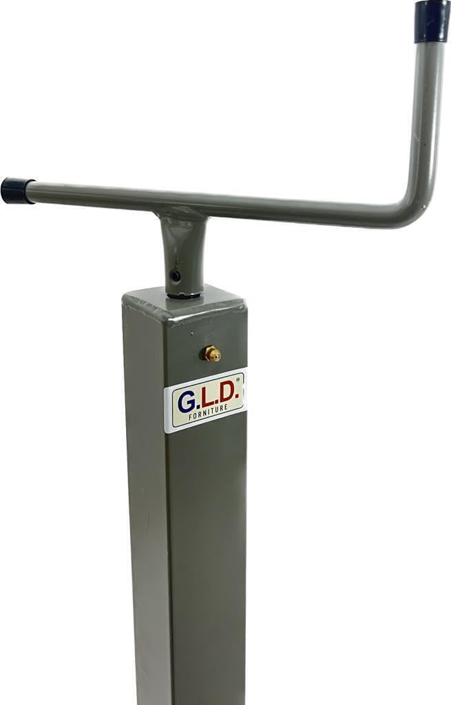 G.L.D. Forniture Servotimone per rimorchi agricoli con manovella Superiore Piede d'appoggio Corsa Vite 255 mm Tubo Esterno: 50x50 mm, Altezza Totale 620 mm. Portata statica Massima 300 kg