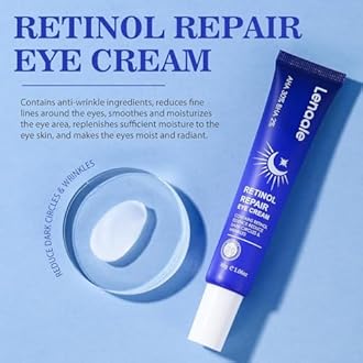 Retinol Eye Cream, Hydrating Under Eye Care Daily Wrinkle Cream, Infused with AHA30% to Smooth and Hydrate Skin, Eye Crea for Dark Circles Treatments, Reduce Under Eye Bags, Smooth Wrinkles (1.06 Oz)
