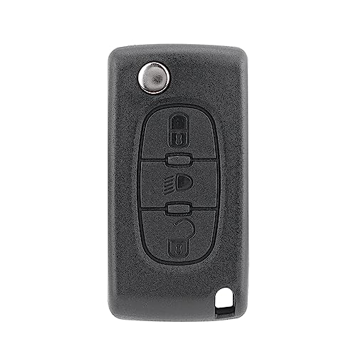 Aputoxz Autoschlüsselgehäuse mit 3 Tasten, Ersatzteil, schwarz, für C-itroen C2 C3 C4 Picasso C5 C6 C8 Aputoxz Autoschlüsselgehäuse mit 3 Tasten, Ersatzteil, schwarz, für C-itroen C2 C3 C4 Picasso C5 C6 C8
