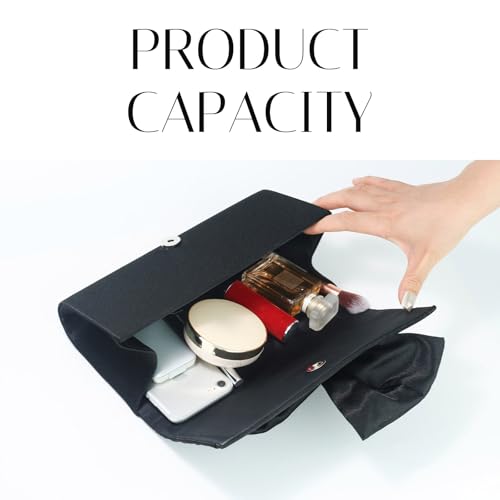 Image of Satin Evening Bag Bow Flap Clutch Purse for Women,Elegant Clutch Handbag for Formal /Party /Prom /Wedding