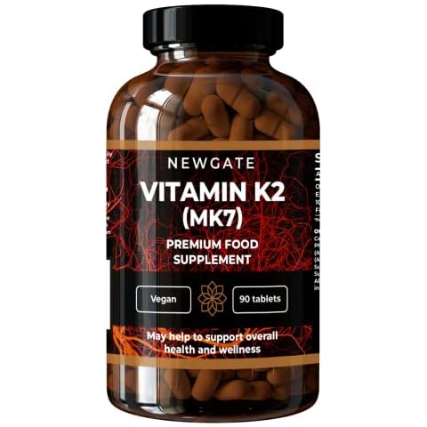Vitamin K2 (MK7) - High Strength Nutritional Supplement - 90 Vegan Tablets - Blood and Bone Health - Halal - Made in The UK Cover