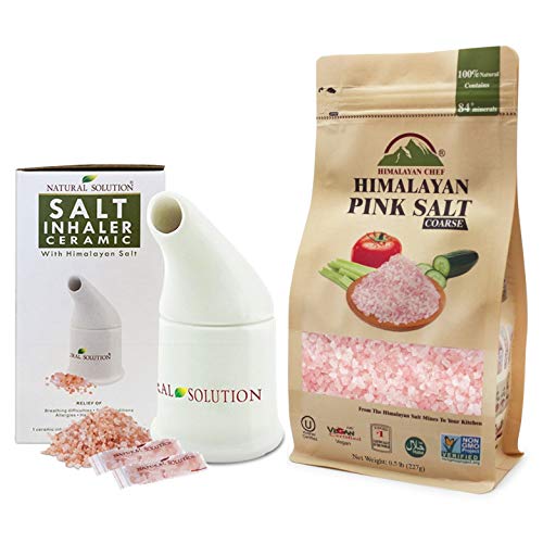 Himalayan Pink Salt Inhaler with Coarse Salt Bag Refill