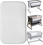 Next2Me Bedside Crib Mattress for Chicco & Tutti Bambini Next to Me Bedside Crib - Washable Hypo-Allergenic - Removable Quilted Cover - Extra Thick Size 83 x 51 (2 Inch)