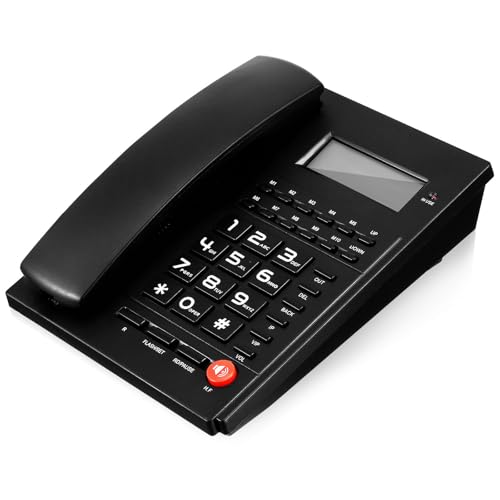 Téléphone fixe filaire pour le domicile SHINEOFI avec touches XL idéal dans le salon