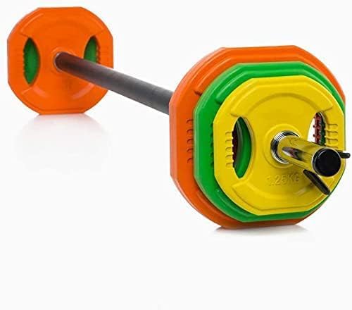 PRIME TAG Fitness Cardio Body Pump Set Adjustable Barbell Weight Plates for Home & Gym Workout Set - 1 Bar|2 x (1.25 2.5 5 kg) |2 Spring Locks Weight Plates & Barbell Clips