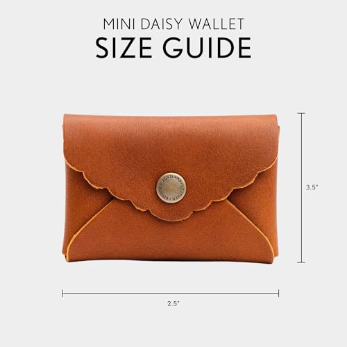 Image of Portland Leather Goods Mini Daisy Wallet for Women - Handmade from the Finest Full-Grain Hides - Features Envelope Design with Snap Closure - Honey