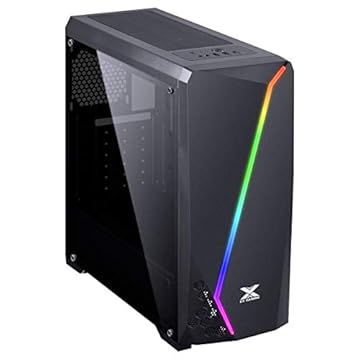 GABINETE GAMER VX GAMING LYNX COM LATERAL ACRÍLICA PRETO FITA LED RGB FRONTAL E COVER DE FONTE - VINIK