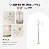 ValueLights | 3 Arm Brushed Gold Metal Floor Lamp with Geometric Basket Cage Shade for Living Room Lounge | Floor Lamps & Home Improvements Essential - Image 2