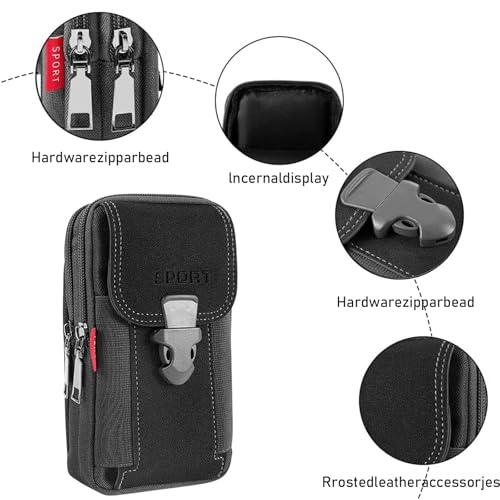 Multifunktionaler Tragegurt für Herren, Handytasche, Gürteltasche, Gurt mit Karabiner, Arbeitstasche, Taktische Arbeitstasche für Wandern, Camping