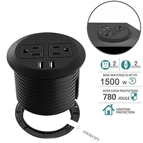 Desktop Power Grommet with USB,Hidden Power Socket. Desk Hole Grommet Outlet,Easy Access to