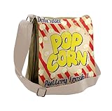 Lunarable 1960s Messenger Bag, Grunge Popcorn Movie Advert, Unisex Cross-body