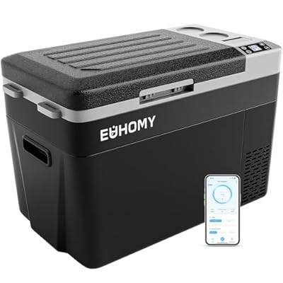 EUHOMY 12 Volt Refrigerator, 32QT(30L) Portable Refrigerator, Car Fridge APP Control, Car Refrigerator 12/24V DC 110-240V AC, Portable Freezer Usable Battery for Camping, Travel, Truck, Outdoor