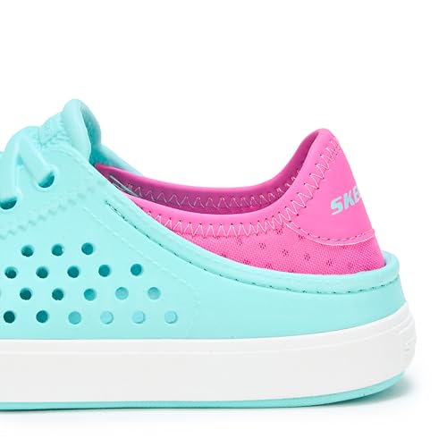 Skechers Kids Girls Breezy Steps EVA Sneaker, Aqua/Pink, 2 Little Kid