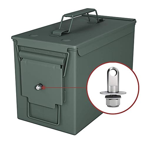 Solid Tactical 50 Cal Ammo Can with Locking Kit – New Steel Green Ammo Box Military & Army M2A1 for Long-Term Waterproof Ammunition & Valuables Storage Case