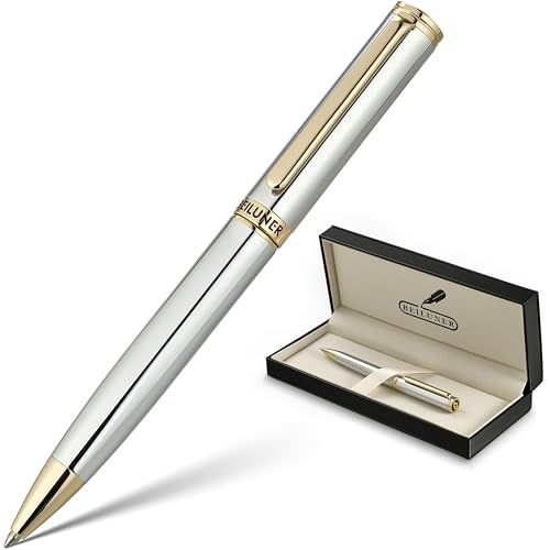 BEILUNER Silver Gold Gel Pen – Luxury Executive Retractable