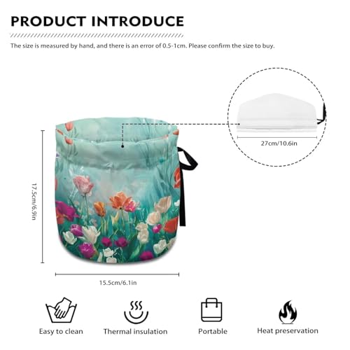 Image of Colorful Flowers Tea Cozy Insulation Kitchen Accessory Tea Cozies Covers Kitchen Home Decorative Tea Pots Cozy for Keeping Warm Kettle Dust Cover