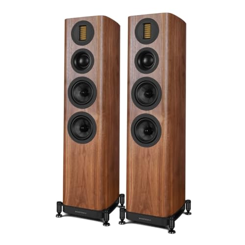 Migliori altoparlanti Wharfedale EVO 5.3 Altoparlanti da pavimento (coppia) - Doppio woofer in kevlar da 5', gamma media a cupola morbida, tweeter AMT, design a torre Bass Reflex a 3 vie (noce)