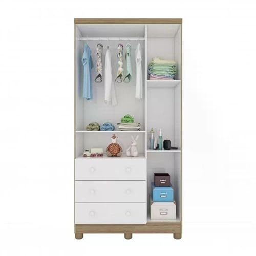 Quarto de Bebê Completo 1 Berço Americano Uli 1 Guarda Roupa 3 Portas 3 Gavetas Junior Móveis Peroba