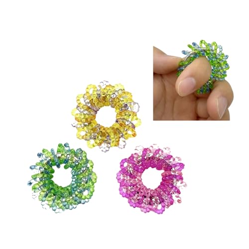 3 Pack Skin Picking Fidget Rings – Sensory Stress Relief Rings for Trichotillomania & Dermatillomania Habit Reversal Aid for Adults & Teens 16+ – Not a Toy