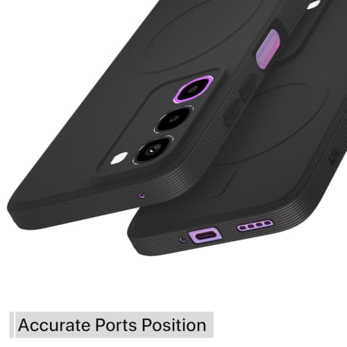 Image of Outlouders Back Cover for Realme P4R 5G | Soft Matte Silicone | Slim Fit | Magnetic-Safe Logo Design (Magnetic-Safe Not Compatible) | Shockproof | Camera Protection Bumper Case (Black)