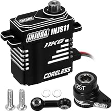INJORA 25T Aluminum Servo Saver Set with INJS11 Servo Replacement for 1/16 ARRMA Mojave GROM 1/12 Losi Nascar Upgrade