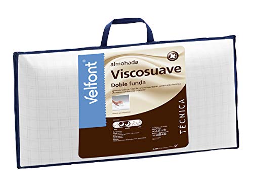 Almohada Viscoelástica para Niñ@s de 10 años en adelante o Personas de complexión Delgada Viscosuave de Velfont (70cm) Cover