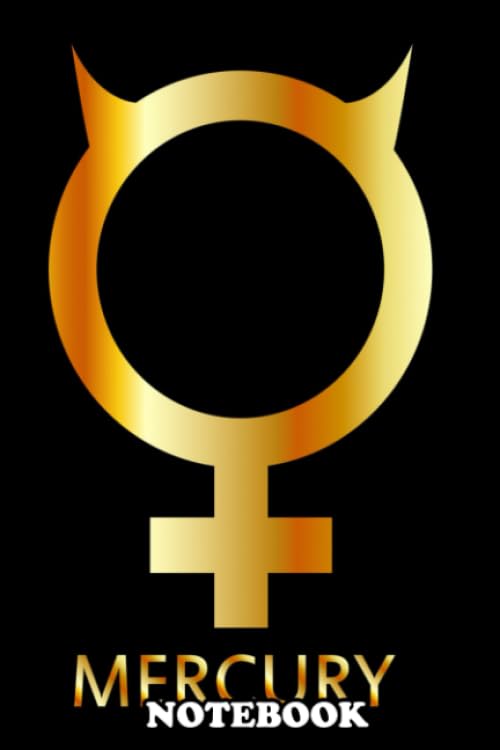 Notebook: Zodiac And Astrology Symbol Of The Planet Mercury In Go , Journal for Writing College Ruled Size 6" x 9", 110 Pages