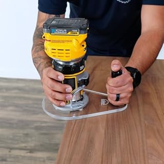 WOOD GRAIN JUNKIE® TrimFit Pro® 6"x9" Router Base Plate Compatible with DeWalt DWP611, DCW600B – Single Grip, 3/8” Clear Acrylic, Pre Drilled Router Accessory for Woodworking, Made In USA