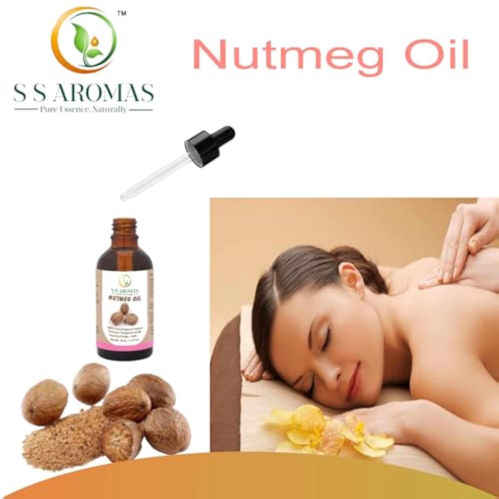 S Aromas Pure Nutmeg Oil, 50 ML