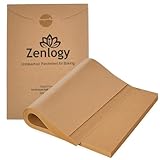 Zenlogy 12x16 (200 Pcs) Unbleached Parchment Paper Sheets for High Heat Baking - Exact Fit for Your Half Sheet Pans with Convenient Pullout Storage Box