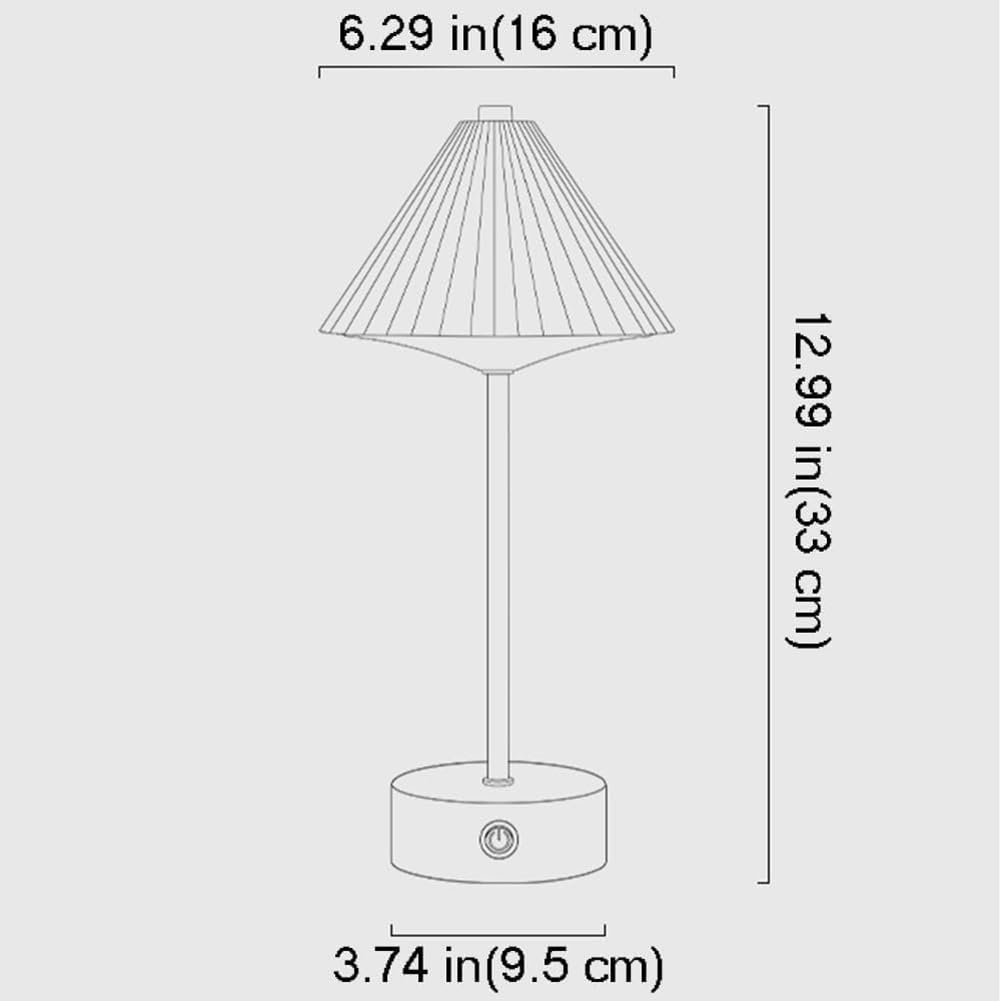 Lampada da Tavolo Touch Control Alimentata a Batteria Ricaricabile in Alluminio Lampada da Comodino Regolabile per Interni Illuminazione da Tavolo a Batteria Ricaricabile Senza Cavi,Grigio