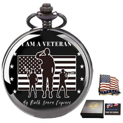 Montre de poche vétérans portez l'histoire et l'honneur du badge militaire