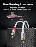 MOSWAG kabel audio stereo 2 wtyki męskie do 2 wtyków męskich RCA, dodatkowy kabel audio z mocowaniem nylonowym, pozłacany kabel RCA do domowego kina, HDTV, wzmacniaczy, systemów hi-fi, audio