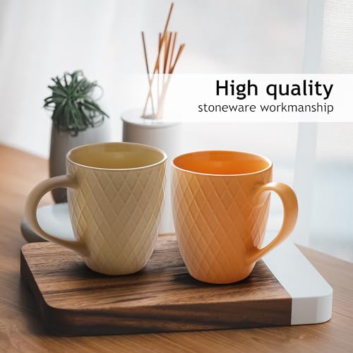 MIAMIO - Kaffemuggar (6 × 350 ml), kaffekoppsset för te - Palmanova (Röd)